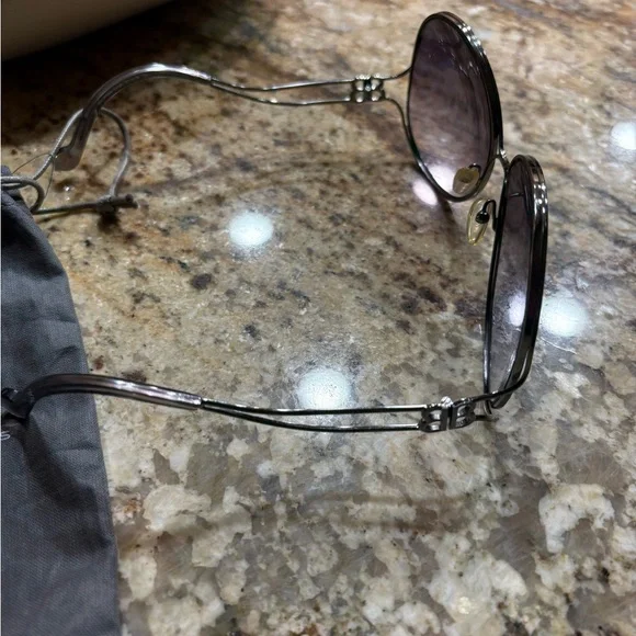 Balenciaga Silver and Black Sunglasses - Picture 2 of 12